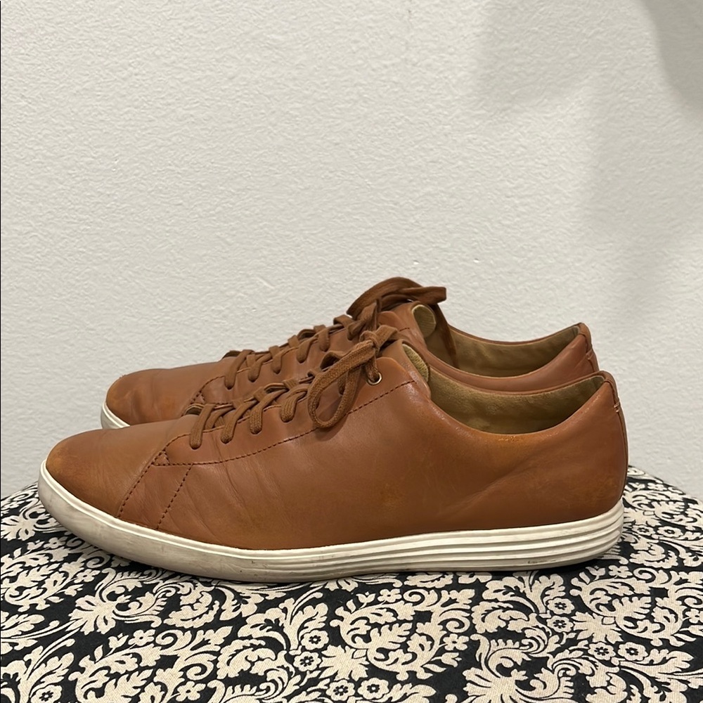 Cole Haan Brown Grand OS Leather Sneakers